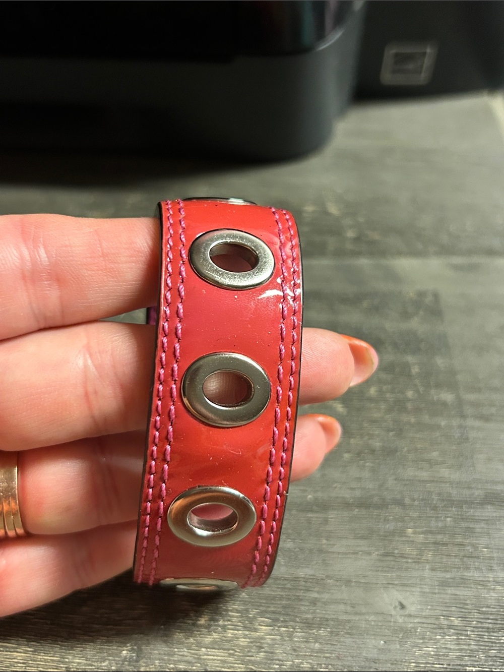 Coach Leather Grommet Bangle Stackable Bracelet